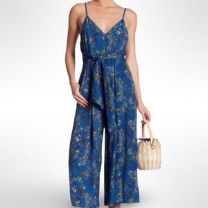 Free People Blue Floral Jumpsuit